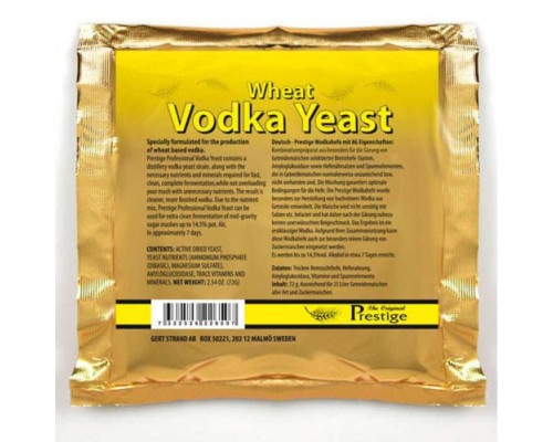 Дрожжи сухие активные PRESTIGE WHEAT VODKA, 72гр